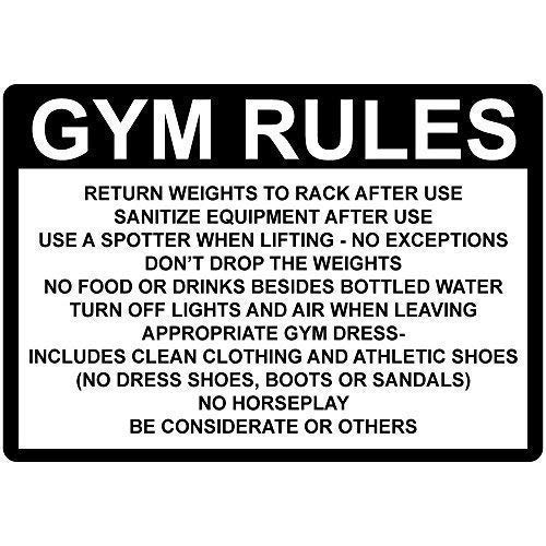 BinLtd Blechschild "Special Warning! Gym Rules Return Weights Rack After Use Sanitize" Aluminium-Metallschild, 30,5 x 20,3 cm von BinLtd