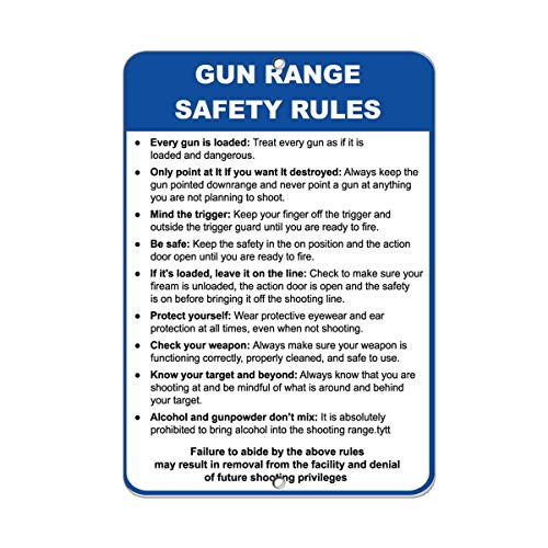 BinLtd Warnschild mit Aufschrift "Gun Range Safety Rules Every Gun is Loadd", 40,6 x 30,5 cm, Aluminium-Metall von BinLtd