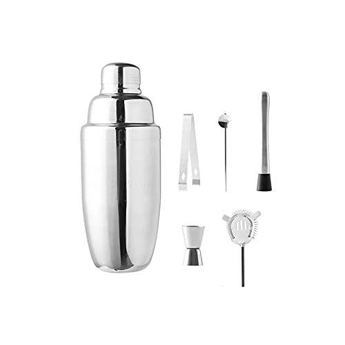 Cocktailshaker Getränk Mixer Set mit Set Cocktail Shaker Set for Getränk Mischen - Bar Werkzeuge: Popsicle Sticks Schwimmer Sticks EIS Sieb Eiszangen Gerade Randmesscup Cocktail-Sets (Color : A) von BinOxy