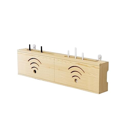 Kabelboxen Großes WLAN-Router-Rack, Wohnzimmer, Wandmontage, WiFi-Aufbewahrungsbox, Wanddekoration, TV-Untere Plug-in-Abschirmbox, Set-Top-Box Steckdosenbox (Color : B, Size : 60cm) von BinOxy