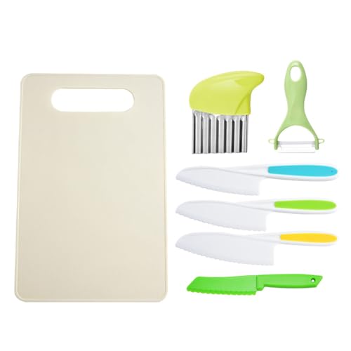 BinPhorm Kinder Küchenmesser Set,7 PCS Kochen Küchenmesser Kunststoff Kinder Messer Kinder Schneidemesser Kitchen Safety Knives zum Schneiden und Kochen von Obst oder Gemüse von BinPhorm