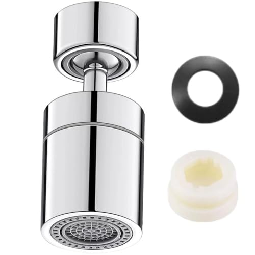 Wasserhahn Luftsprudler,Wasserhahn Aufsatz Schwenkbar Universal Wasserhahn Belüfter mit 2 Sprühfunktion 360° Drehbar Wassersparender Sieb Strahlregler Faucet Aerator von BinPhorm