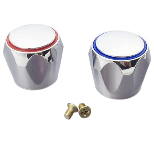 Hot and Cold Tap Cover,2 PCS Faucet Handle Knob Wasserhahn Abdeckungen Ersatz Kopfabdeckungen für Badezimmer Chrome Plated Red and Blue for Leaking Taps Replacement Bathroom Kitchen Sink Tap Hot and Cold Tap Cover,2 PCS Faucet Handle Knob Wasserhahn Abdeckungen Ersatz Kopfabdeckungen für Badezimmer Chrome Plated Red and Blue for Leaking Taps Replacement Bathroom Kitchen Sink Tap von BinPhorm