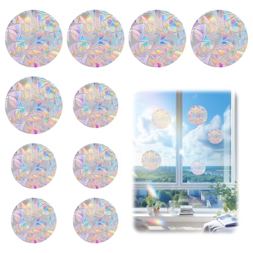 10 Stück Suncatcher Stickers Fensterbilder für Prisma Fensteraufkleber,Vogelschutz Regenbogen Folie Fenster,Regenbogen Fensterfolie Window Bunt SonnenfäNger Sticker Kinder Regenbogen Sticker Fenster 10 Stück Suncatcher Stickers Fensterbilder für Prisma Fensteraufkleber,Vogelschutz Regenbogen Folie Fenster,Regenbogen Fensterfolie Window Bunt SonnenfäNger Sticker Kinder Regenbogen Sticker Fenster von BinXiaoQin