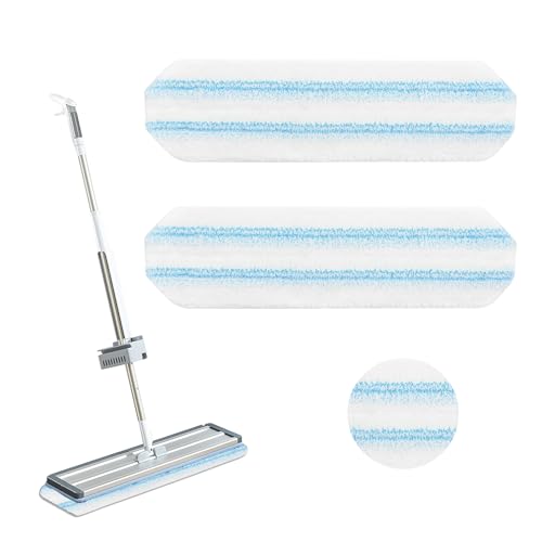 2 Stück Mikrofaser Wischpads Ersatz,Mikrofaser Wischtücher Ersatz für Vileda h2pro Ersatzbezug,kompatibel mit Vileda H2PrO Bodenwischer Wischmopp Ersatzbezug Set,Mop Ersatz von BinXiaoQin