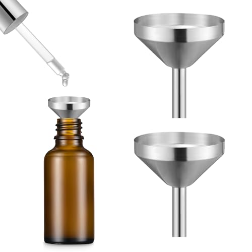 2 Stück Mini Trichter,kleiner Trichter Edelstahl für Küche,Mini trichter Funnel, Minitrichter Metall für Kosmetik und Flüssigkeiten Autos Betanken Flaschen funnel (S) von BinXiaoQin