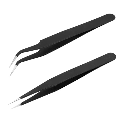 Spitze Pinzetten Set,Pinzette Spitz Werkzeug,Antistatische Tweezers Edelstahl,Bügelperlen Bastelpinzette,Präzisionspinzette für DIY Basteln,Schmuckherstellung,Computer Elektronische (2) Spitze Pinzetten Set,Pinzette Spitz Werkzeug,Antistatische Tweezers Edelstahl,Bügelperlen Bastelpinzette,Präzisionspinzette für DIY Basteln,Schmuckherstellung,Computer Elektronische (2) von BinXiaoQin