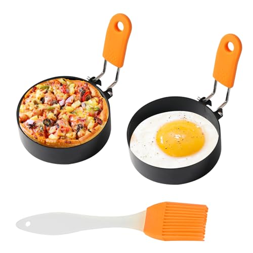 2 Stück Spiegeleiform Eierringe Spiegeleierformen für Die Pfanne Maker Eierformer für Gekochte Eierpfanne Spiegeleipfanne Pancake Pfanne Silikonform zum Pancake Form Pochierte Eier Form Automatischer von BinXiaoQin