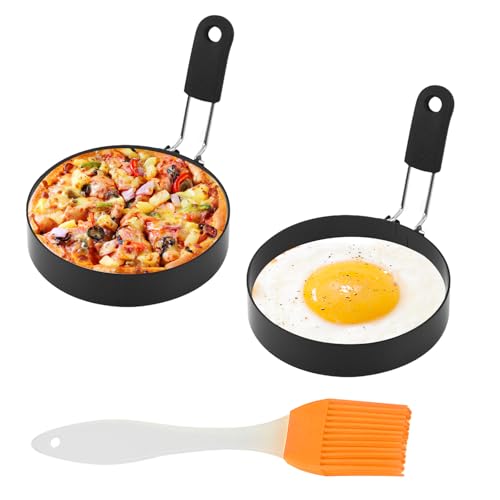 2 Stück Spiegeleiform Eierringe Spiegeleierformen für Die Pfanne Maker Eierformer für Gekochte Eierpfanne Spiegeleipfanne Pancake Pfanne Silikonform zum Pancake Form Pochierte Eier Form Automatischer von BinXiaoQin