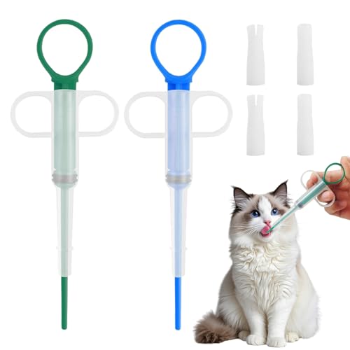 2 Stück Tabletteneingeber Katze Dogs Pet Feeder Tablettengeber für Katzen Pill Assist Katze Tablettengeber Katze,Tabletteneingeber für Katzen,Haustier Pet Pillenwerfer Wiederverwendbare Pusher Tablet von BinXiaoQin