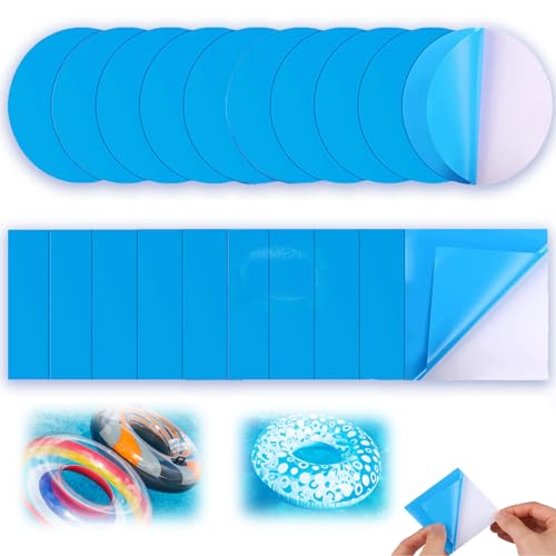 20 Stück Poolfolie Reparaturset,Pool Reparaturset Unterwasser Klebeband,Pool Flicken Kleber Schlauchboot Poolflicken,Wasserbett Reparaturset Unterwasserkleber,Reparaturflicken Selbstklebend Flickset von BinXiaoQin