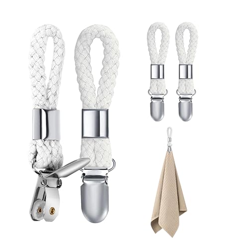 4-Stück Handtuch Klammern,Aufhängen Handtuchclips,Schwarz Aufhänger für Handtücher,Zum Handtuch Aufhänger Nähen Handtuchklemme Handtücher,Wäscheklammern Handtuchaufhänger Ohne Nähen Handtuchklammern von BinXiaoQin