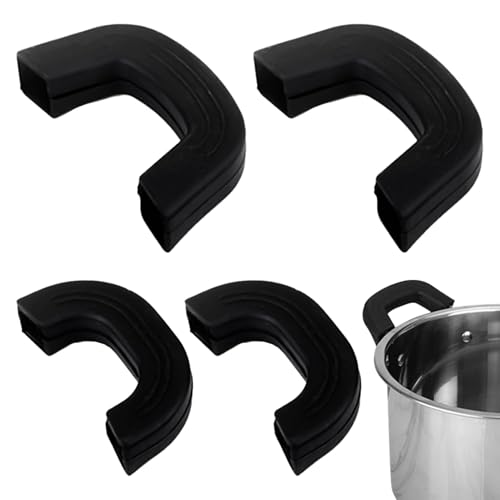 4 Stück Topfgriff Hitzeschutz,Griffschutz Silikongriffe für Töpfe,Anti Hitze Griff für die Küche Handle,Pfannengriff rutschfeste Kochtöpfe,Silikon Griffe für Töpfe Gusseisen,Topfgriffe Silikon von BinXiaoQin