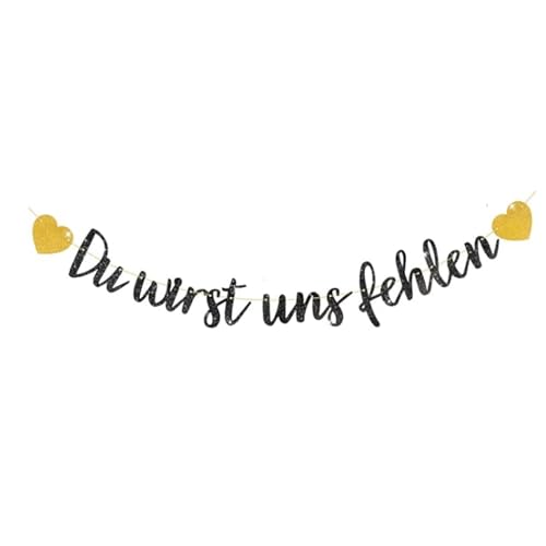 Abschiedsparty Banner Deko,Rente Deko Girlande Banner,Abschluss Deko Renteneintritt Frau Abschiedsparty,Ruhestand Deko Rente Party,Abschied Rente Kollegin Abschiedsfeier(schwarz) von BinXiaoQin
