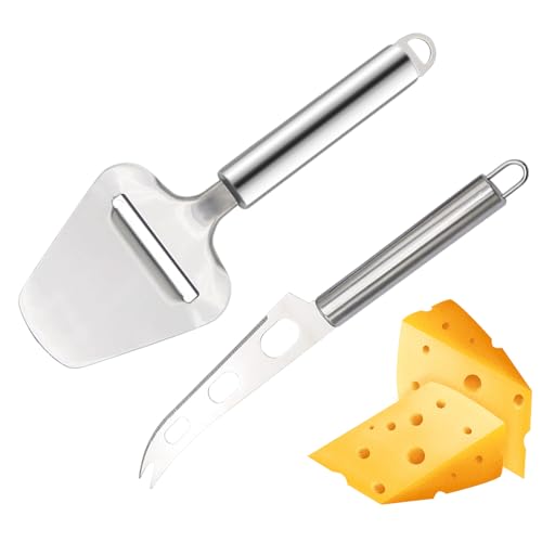 KäSemesser Set Edelstahl KäSehobel,KäSebesteck-Gabel KäSemesser Testsieger für Cheese Knife Set Cutters,Edelstahl KäSemesser-Set Profi BlockkäSe KäSemesser KäSeschneider Butterschneider KäSegrater von BinXiaoQin