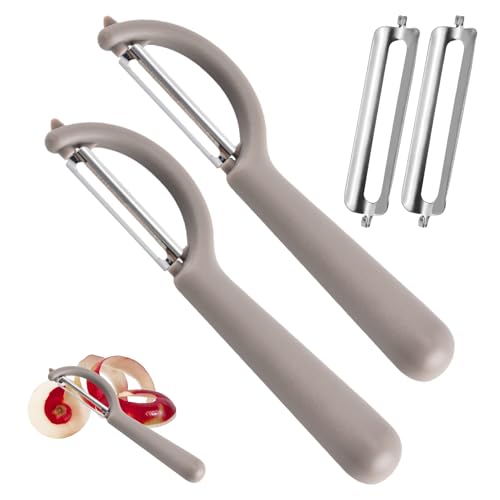 Sparschäler,Kartoffelschäler Ersatzteile,Schälmesser Küchenhelfer,Julienne Schäler,Peeler Microplane Universell,für Apfelschäler Spargelschäler Gemüseschäler,Ersatzklinge (Grau) von BinXiaoQin