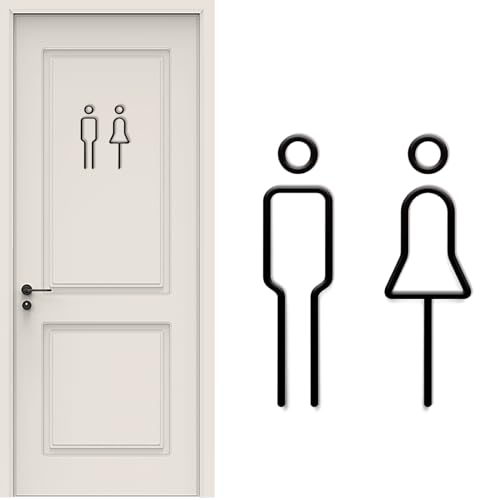 Modernes Gäste WC Schild selbstklebend,Acryl Toiletten Schild WC Aufkleber Tür Deko,wc Türschild schwarz,Toilettenaufkleber Symbol Frauen Männer von BinXiaoQin