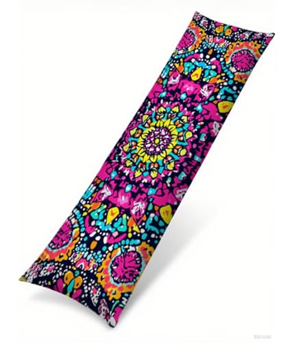Seitenschläferkissen 120 x 40 cm 1er Set Bunt Samt Body Pillow Kissenbezüge, mit Unsichtbarem Reißverschluss Boho Muster langes Kissen Seitenschläfer, Beidseitiger Druck Side Sleeper Pillow B1-244 von Binaoung