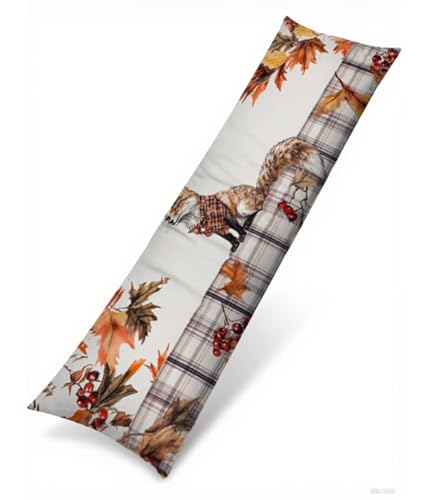 Seitenschläferkissen 135 x 50 cm 1er Set Blätter Weich Samt Body Pillow Kissenbezüge, mit Reißverschluss Tier Muster langes Kissen Seitenschläfer, Beidseitiger Druck Side Sleeper Pillow B1-488 von Binaoung