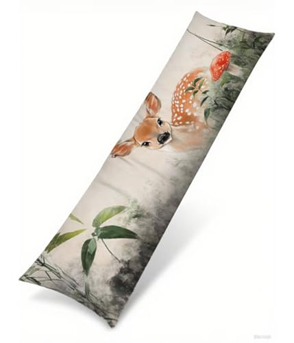Seitenschläferkissen 135 x 50 cm 1er Set Tier Samt Body Pillow Kissenbezüge, mit Unsichtbarem Reißverschluss Reh Muster langes Kissen Seitenschläfer, Beidseitiger Druck Side Sleeper Pillow B1-486 Seitenschläferkissen 135 x 50 cm 1er Set Tier Samt Body Pillow Kissenbezüge, mit Unsichtbarem Reißverschluss Reh Muster langes Kissen Seitenschläfer, Beidseitiger Druck Side Sleeper Pillow B1-486 von Binaoung