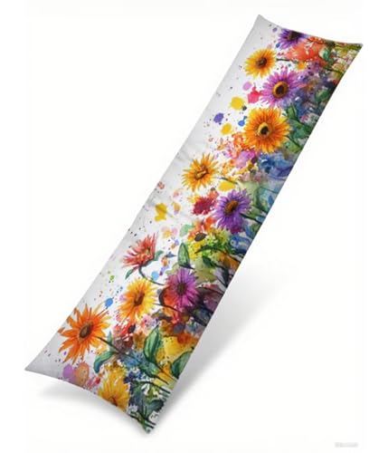 Seitenschläferkissen 140 x 40 cm 1er Set Bunt Samt Body Pillow Kissenbezüge, mit Unsichtbarem Reißverschluss Blume Muster langes Kissen Seitenschläfer, Beidseitiger Druck Side Sleeper Pillow B1-430 Seitenschläferkissen 140 x 40 cm 1er Set Bunt Samt Body Pillow Kissenbezüge, mit Unsichtbarem Reißverschluss Blume Muster langes Kissen Seitenschläfer, Beidseitiger Druck Side Sleeper Pillow B1-430 von Binaoung