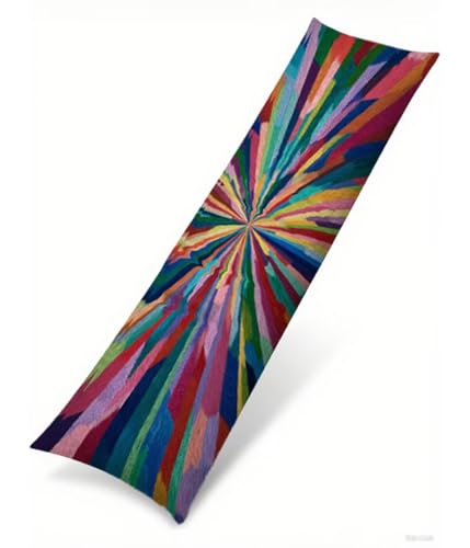 Seitenschläferkissen 140 x 40 cm 1er Set Bunt Weich Samt Body Pillow Kissenbezüge, mit Reißverschluss Abstrakt Muster langes Kissen Seitenschläfer, Beidseitiger Druck Side Sleeper Pillow B1-172 von Binaoung