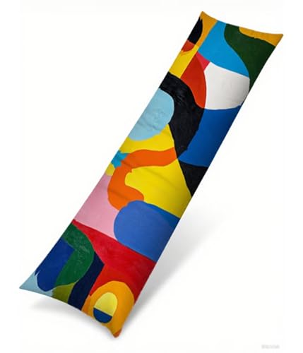 Seitenschläferkissen 140 x 40 cm 1er Set Bunt Weich Samt Body Pillow Kissenbezüge, mit Reißverschluss Abstrakt Muster langes Kissen Seitenschläfer, Beidseitiger Druck Side Sleeper Pillow B1-242 von Binaoung