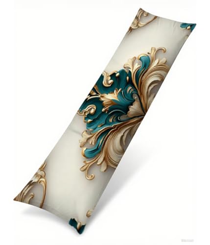 Seitenschläferkissen 140 x 40 cm 1er Set Klassisch Weich Samt Body Pillow Kissenbezüge, mit Reißverschluss Muster Muster langes Kissen Seitenschläfer, Beidseitiger Druck Side Sleeper Pillow B1-196 von Binaoung
