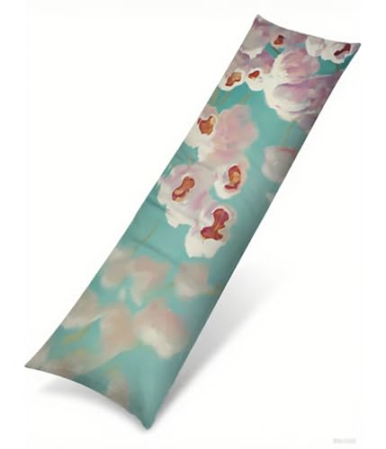 Seitenschläferkissen 145 x 40 cm 1er Set Blau Weich Samt Body Pillow Kissenbezüge, mit Reißverschluss Abstrakt Muster langes Kissen Seitenschläfer, Beidseitiger Druck Side Sleeper Pillow B1-226 von Binaoung