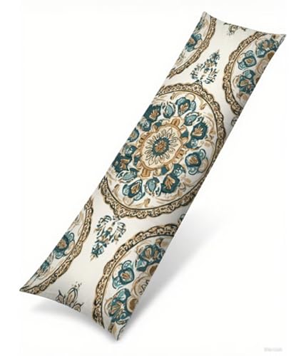 Seitenschläferkissen 145 x 40 cm 1er Set Einfach Weich Samt Body Pillow Kissenbezüge, mit Reißverschluss Boho Muster langes Kissen Seitenschläfer, Beidseitiger Druck Side Sleeper Pillow B1-194 von Binaoung