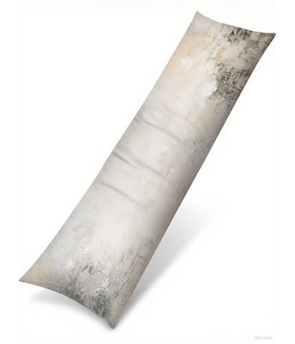 Seitenschläferkissen 145 x 40 cm 1er Set Grau Samt Body Pillow Kissenbezüge, mit Unsichtbarem Reißverschluss Einfach Muster langes Kissen Seitenschläfer, Beidseitiger Druck Side Sleeper Pillow B1-90 von Binaoung