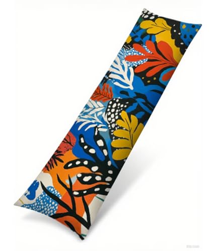 Seitenschläferkissen 150 x 50 cm 1er Set Abstrakt Weich Samt Body Pillow Kissenbezüge, mit Reißverschluss Blätter Muster langes Kissen Seitenschläfer, Beidseitiger Druck Side Sleeper Pillow B1-250 von Binaoung