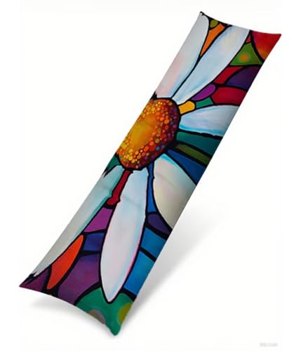 Seitenschläferkissen 150 x 50 cm 1er Set Blumen Weich Samt Body Pillow Kissenbezüge, mit Reißverschluss Anlage Muster langes Kissen Seitenschläfer, Beidseitiger Druck Side Sleeper Pillow B1-290 von Binaoung
