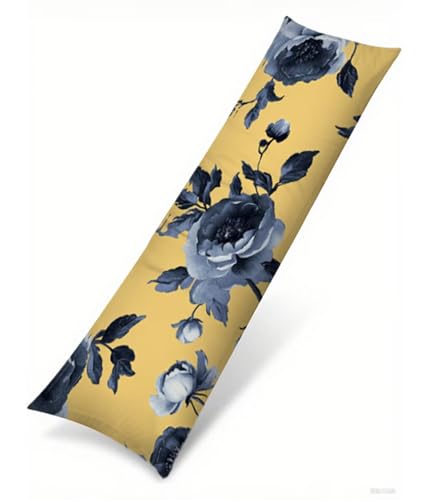 Seitenschläferkissen 150 x 50 cm 1er Set Gelb Samt Body Pillow Kissenbezüge, mit Unsichtbarem Reißverschluss Blume Muster langes Kissen Seitenschläfer, Beidseitiger Druck Side Sleeper Pillow B1-114 Seitenschläferkissen 150 x 50 cm 1er Set Gelb Samt Body Pillow Kissenbezüge, mit Unsichtbarem Reißverschluss Blume Muster langes Kissen Seitenschläfer, Beidseitiger Druck Side Sleeper Pillow B1-114 von Binaoung