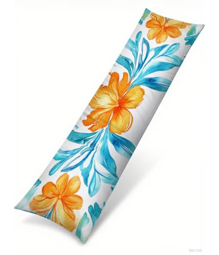 Seitenschläferkissen 150 x 50 cm 1er Set Orange Samt Body Pillow Kissenbezüge, mit Unsichtbarem Reißverschluss Blau Muster langes Kissen Seitenschläfer, Beidseitiger Druck Side Sleeper Pillow B1-424 Seitenschläferkissen 150 x 50 cm 1er Set Orange Samt Body Pillow Kissenbezüge, mit Unsichtbarem Reißverschluss Blau Muster langes Kissen Seitenschläfer, Beidseitiger Druck Side Sleeper Pillow B1-424 von Binaoung