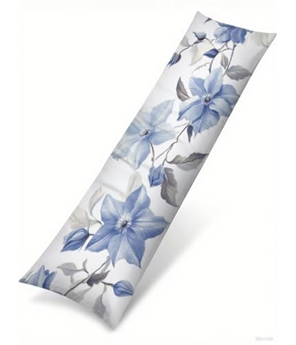 Seitenschläferkissen Bezug 30 x 105 cm Weiß Kissenbezug Einfach Muster Side Sleeper Pillow Case, Doppelseitig Drucken Weiche Samt Body Pillow Langes Kissen Seitenschläfer Schwangerschafts kissen B1-1 von Binaoung