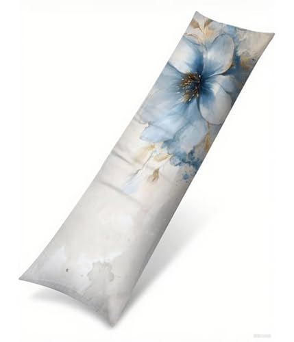 Seitenschläferkissen Bezug 40 x 120 cm Grau Kissenbezug Orchidee Muster Side Sleeper Pillow Case, Doppelseitig Drucken Samt Body Pillow Langes Kissen Seitenschläfer Schwangerschafts Kissen B1-85 von Binaoung