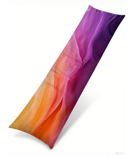 Seitenschläferkissen Bezug 40 x 120 cm Lila Kissenbezug Abstrakt Muster Side Sleeper Pillow Case, Doppelseitig Drucken Samt Body Pillow Langes Kissen Seitenschläfer Schwangerschafts Kissen B1-125 von Binaoung