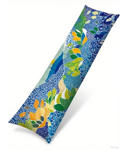Seitenschläferkissen Bezug 40 x 140 cm Blau Kissenbezug Modern Muster Side Sleeper Pillow Case, Doppelseitig Drucken Weiche Samt Body Pillow Langes Kissen Seitenschläfer Schwangerschafts kissen B1-251 von Binaoung