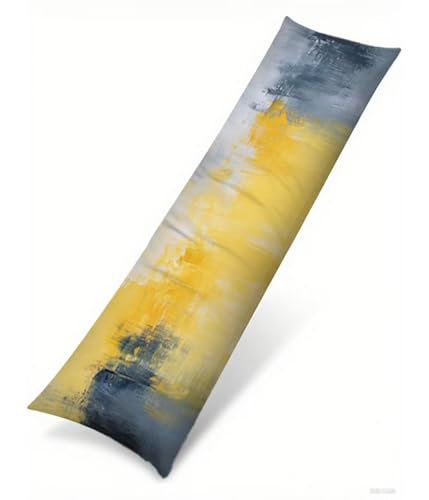 Seitenschläferkissen Bezug 40 x 140 cm Gelb Kissenbezug Einfach Muster Side Sleeper Pillow Case, Doppelseitig Drucken Samt Body Pillow Langes Kissen Seitenschläfer Schwangerschafts kissen B1-289 von Binaoung