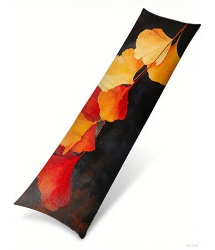 Seitenschläferkissen Bezug 40 x 140 cm Herbst Kissenbezug Ahornblatt Muster Side Sleeper Pillow Case, Doppelseitig Drucken Samt Body Pillow Langes Kissen Seitenschläfer Schwangerschafts Kissen B1-293 von Binaoung
