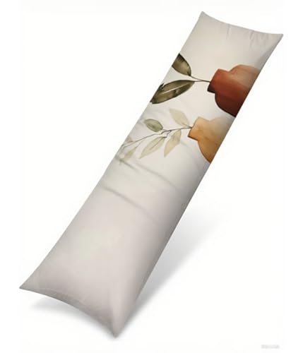 Seitenschläferkissen Bezug 40 x 145 cm Beige Kissenbezug Anlage Muster Side Sleeper Pillow Case, Doppelseitig Drucken Samt Body Pillow Langes Kissen Seitenschläfer Schwangerschafts kissen B1-297 von Binaoung