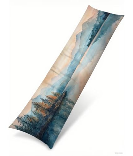 Seitenschläferkissen Bezug 40 x 145 cm Rosa Kissenbezug See Muster Side Sleeper Pillow Case, Doppelseitig Drucken Weiche Samt Body Pillow Langes Kissen Seitenschläfer Schwangerschafts kissen B1-65 von Binaoung