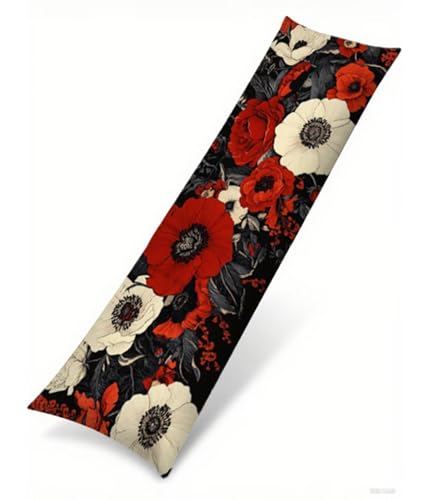 Seitenschläferkissen Bezug 40 x 145 cm Schwarz Kissenbezug Rot Muster Side Sleeper Pillow Case, Doppelseitig Drucken Weiche Samt Body Pillow Langes Kissen Seitenschläfer Schwangerschafts kissen B1-511 Seitenschläferkissen Bezug 40 x 145 cm Schwarz Kissenbezug Rot Muster Side Sleeper Pillow Case, Doppelseitig Drucken Weiche Samt Body Pillow Langes Kissen Seitenschläfer Schwangerschafts kissen B1-511 von Binaoung