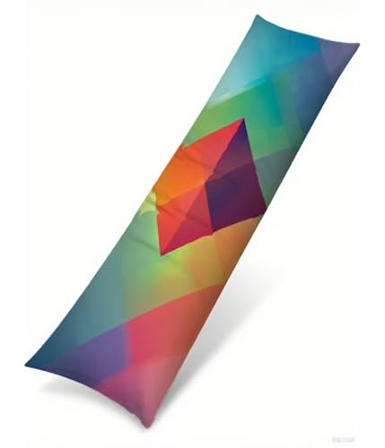 Seitenschläferkissen Bezug 50 x 135 cm Blaugrün Kissenbezug Geometrie Muster Side Sleeper Pillow Case, Doppelseitig Drucken Samt Body Pillow Langes Kissen Seitenschläfer Schwangerschafts kissen B1-147 von Binaoung