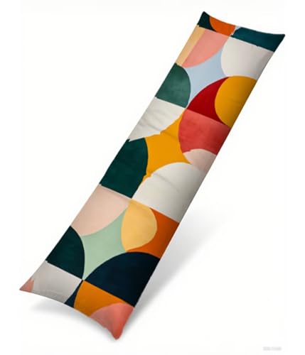 Seitenschläferkissen Bezug 50 x 135 cm Geometrie Kissenbezug Abstrakt Muster Side Sleeper Pillow Case, Doppelseitig Drucken Samt Body Pillow Langes Kissen Seitenschläfer Schwangerschafts kissen B1-245 von Binaoung