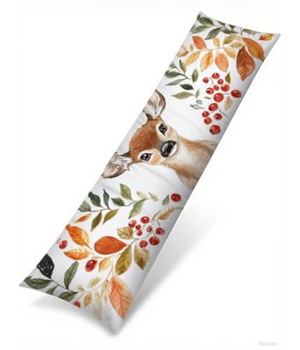 Seitenschläferkissen Bezug 50 x 135 cm Weiß Kissenbezug Reh Muster Side Sleeper Pillow Case, Doppelseitig Drucken Weiche Samt Body Pillow Langes Kissen Seitenschläfer Schwangerschafts kissen B1-487 Seitenschläferkissen Bezug 50 x 135 cm Weiß Kissenbezug Reh Muster Side Sleeper Pillow Case, Doppelseitig Drucken Weiche Samt Body Pillow Langes Kissen Seitenschläfer Schwangerschafts kissen B1-487 von Binaoung