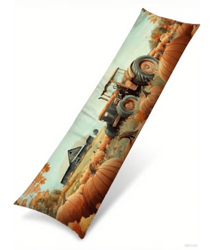 Seitenschläferkissen Bezug 50 x 150 cm Bauernhof Kissenbezug Traktor Muster Side Sleeper Pillow Case, Doppelseitig Drucken Samt Body Pillow Langes Kissen Seitenschläfer Schwangerschafts Kissen B1-261 von Binaoung