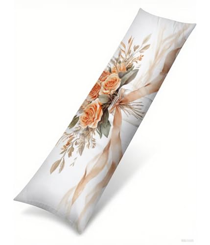 Seitenschläferkissen Bezug 50 x 150 cm Einfach Kissenbezug Vase Muster Side Sleeper Pillow Case, Doppelseitig Drucken Samt Body Pillow Langes Kissen Seitenschläfer Schwangerschafts kissen B1-599 von Binaoung