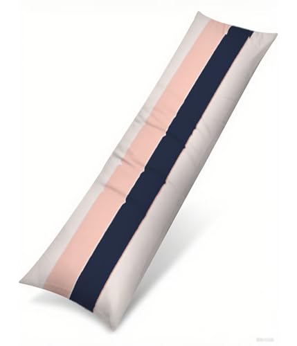 Seitenschläferkissen Bezug 50 x 150 cm Rosa Kissenbezug Streifen Muster Side Sleeper Pillow Case, Doppelseitig Drucken Samt Body Pillow Langes Kissen Seitenschläfer Schwangerschafts Kissen B1-157 von Binaoung